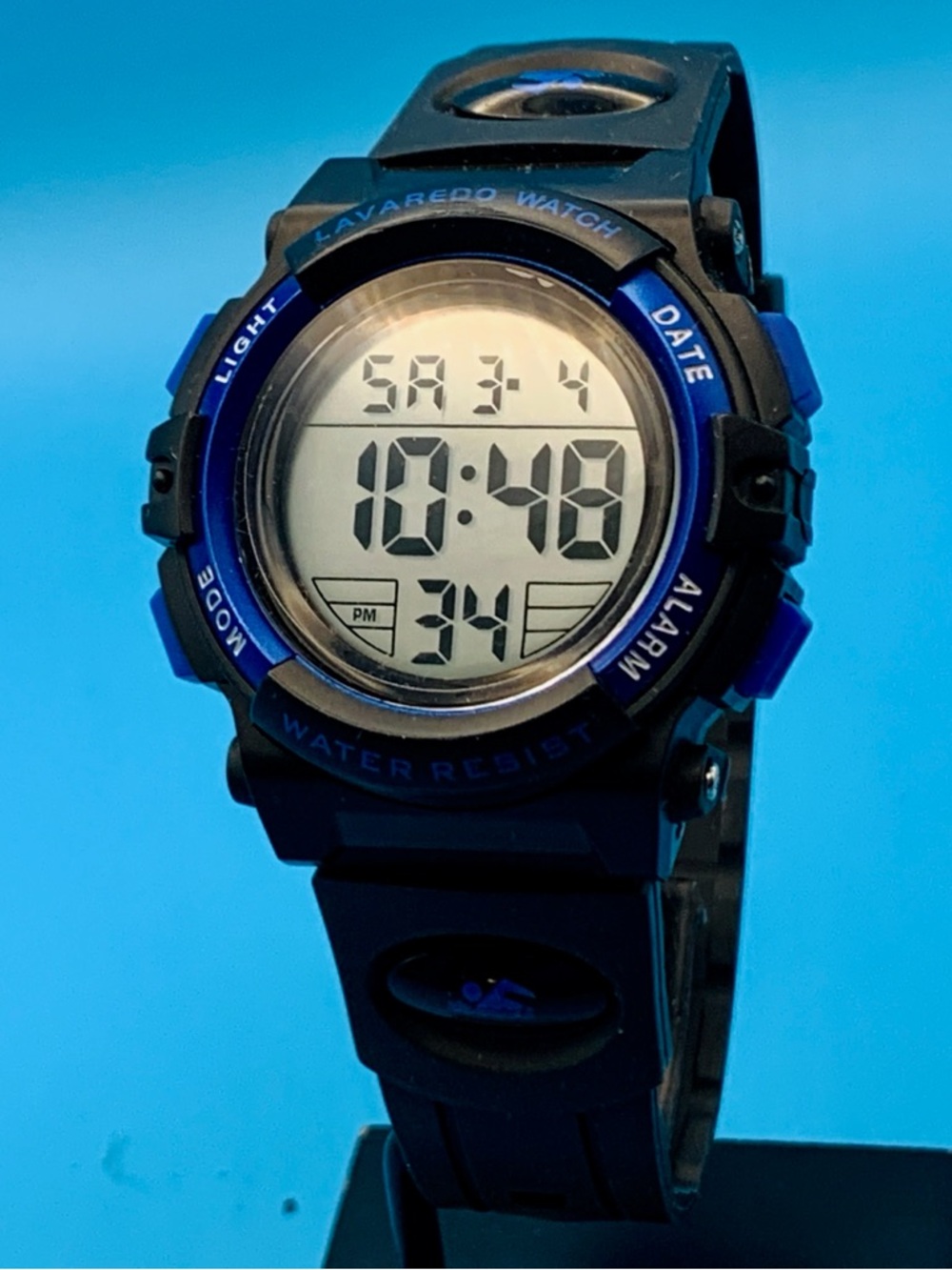 LAVAREDO L6606 Men’s Digital Wristwatch Chrono Backlight Alarm Resin Band Works